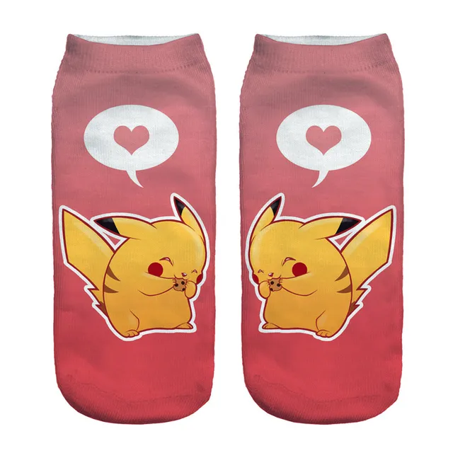 Cute Pokemon Pikachu Figure Cotton Socks Pokemon Squirtle Charmander Bulbasaur Anime Cosplay Men Women Ankle Cotton Socks 20