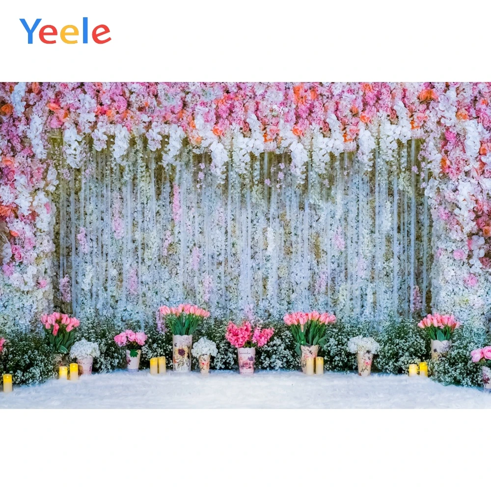 

Yeele Wedding Ceremony Photocall Flower Decor Wall Photography Backdrops Personalized Photographic Backgrounds For Photo Studio