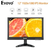 EYOYO EM12G ips HDMI CC ТВ монитор 1" FHD 1080P ЖК-экран с VGA BNC AV USB монитор Pantalla для ПК DVR камера безопасности