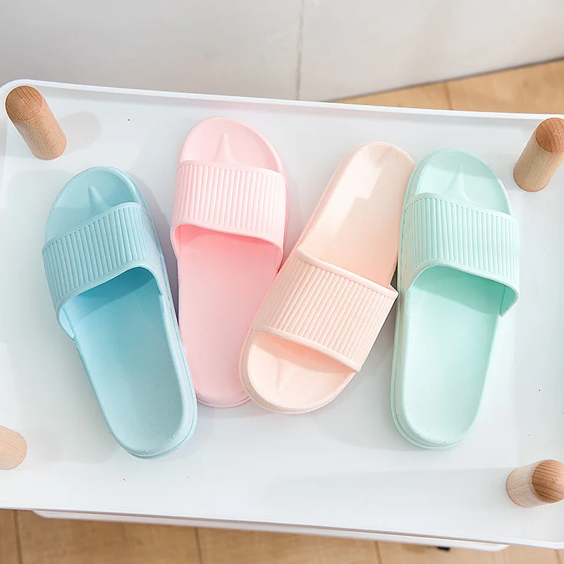 

Shop Sweet Flat Heel Anti-slip Line-styled PVC Candy Color Slipper Women's Activity Hot Sales