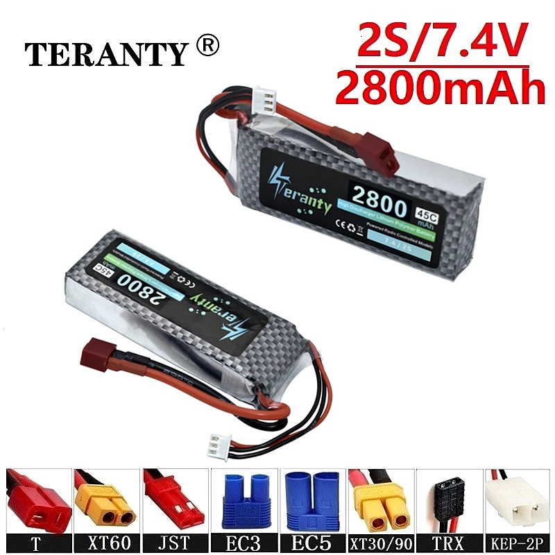 Литий полимерная батарея Teranty Power 7 4 в 2800 мАч 45C для радиоуправляемых дронов лодок