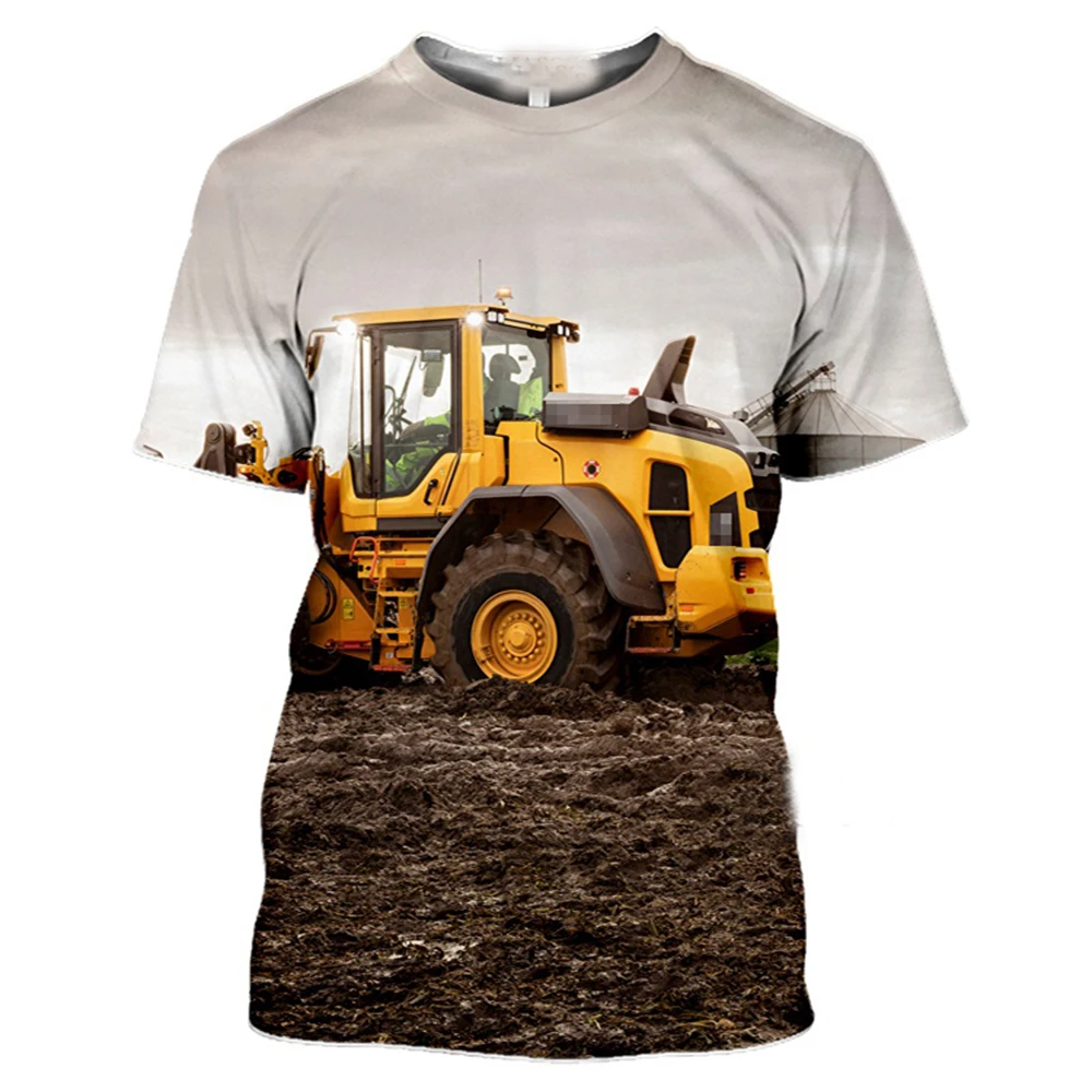 

Truck Farmer Tractor Excavator Tshirt 3D Print Women Men's Casual Harajuku T-shirt Short Sleeve O-Neck Plus Size Tee Top