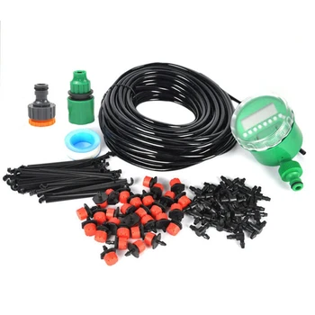 

25M Garden Diy Micro-Drip Irrigation System Plant Self Automatic Watering Timer Garden Hose Kits With Adjustable Dripper