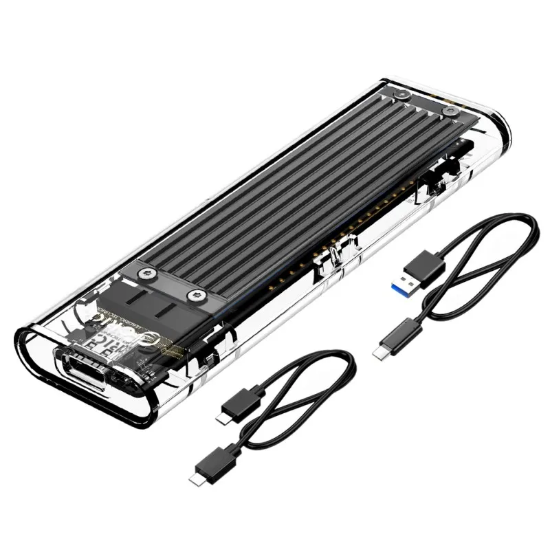 Четыре цвета M.2 SSD корпус NVME type C USB 3,1 Gen2 10 Гбит/с UASP прозрачный корпус для 2230 2242 2260 2280 - Цвет: Черный