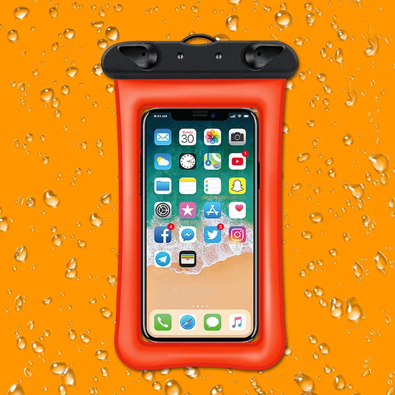 Orange Чехол для iphone XS MAX XR X 7 8 plus 6 6s plus водонепроницаемый чехол для телефона для samsung s10 чехол прозрачный ПВХ печать подводный смарт - Цвет: Orange