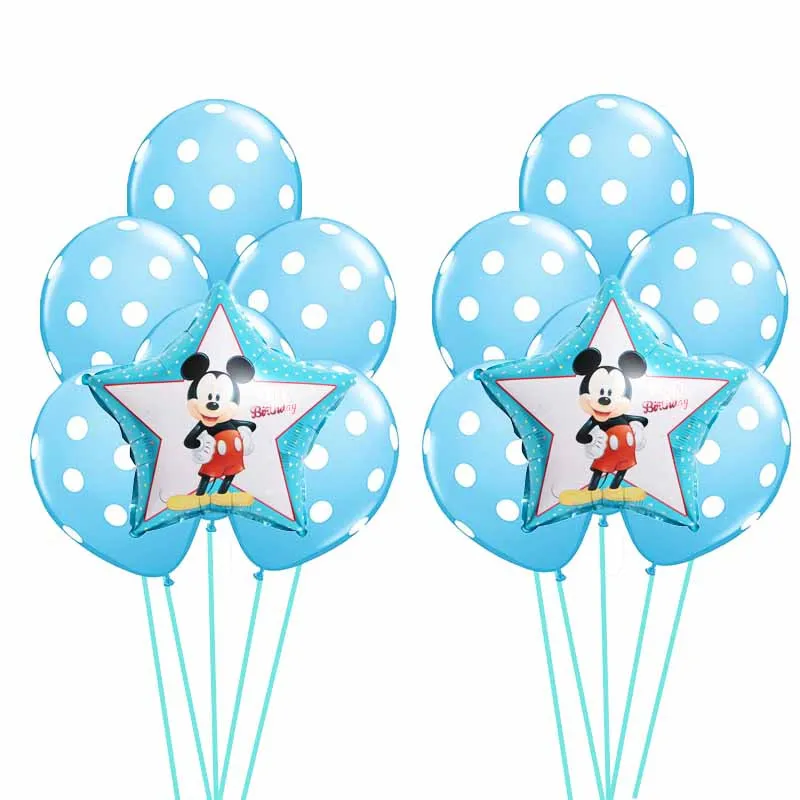 Balloon11 Вечеринка на день рождения для детей, для мальчиков, тема Микки Маус, вечерние одноразовые тарелки, салфетки для торта, набор шаров из фольги, декор ко дню рождения - Цвет: Balloon11