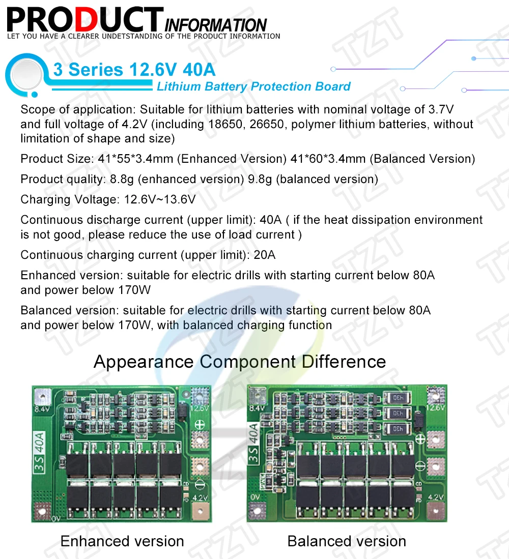 3 S/4S 40A 60A литий-ионный аккумулятор Защитная плата 18650 BMS для электродвигателя 11,1 V 12,6 V/14,8 V 16,8 V