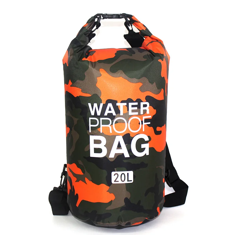 Outdoor Bag Camouflage Portable Rafting Diving Dry Bag Sack PVC Waterproof Folding Swimming Storage Bag for River Trekking