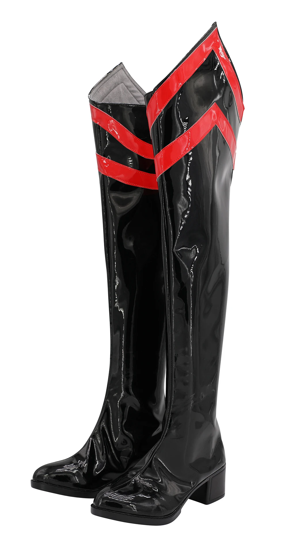 Neon Genesis Evangelion EVA Asuka Langley Soryu Cosplay Boots Over Knee Black Shoes Custom Made (4)