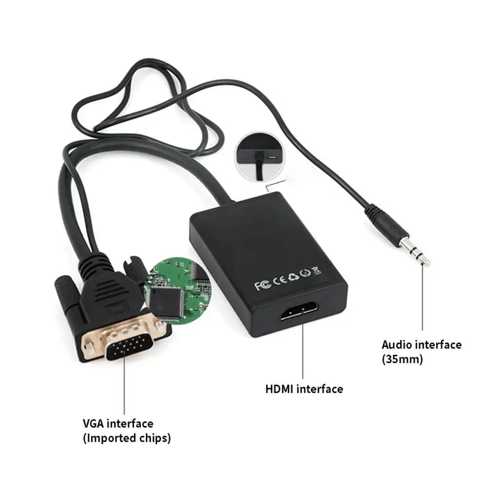 Преобразователь из Vga в Hdmi с аудио адаптером Vga в Hdmi Hd конвертер 1080 внешние аксессуары для компьютера