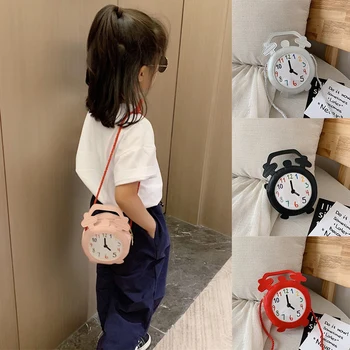 

Children Cartoon Clock Print Cross-body Handbag Fashion Girls Kids PU Shoulder Messenger Bag