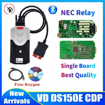 

100% Original Single Green PCB with nec Relay VD DS150E CDP with Bluetooth 2016 keygen for delphis car&truck obd diagnostic tool