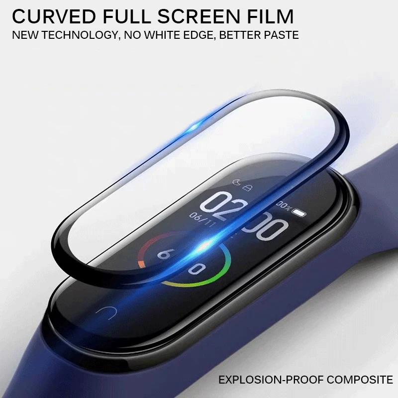 1 шт. для Xiaomi Mi Band 4 защитная закаленная пленка умный Браслет полное покрытие защита экрана 3D Гидрогелевая пленка стекло