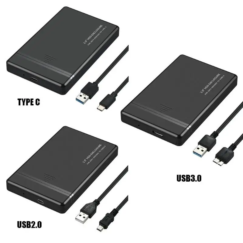 Vktech 2,5 дюймовый жесткий диск, SSD, корпус 480 Мбит/с жесткий диск коробка USB2.0/USB3.0/TYPE C Мобильный Внешний чехол для ноутбука ПК