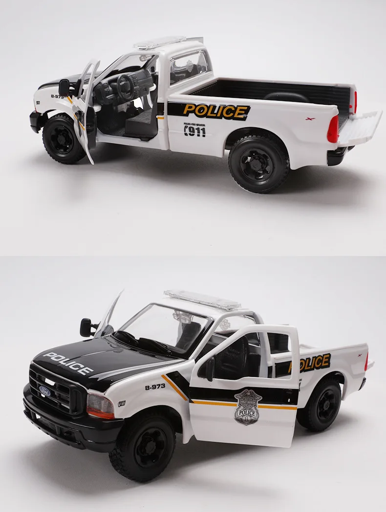 1:24 Ford F350 пикап грузовик с мотоциклом литая модель машины Модель игрушки для детей Подарки