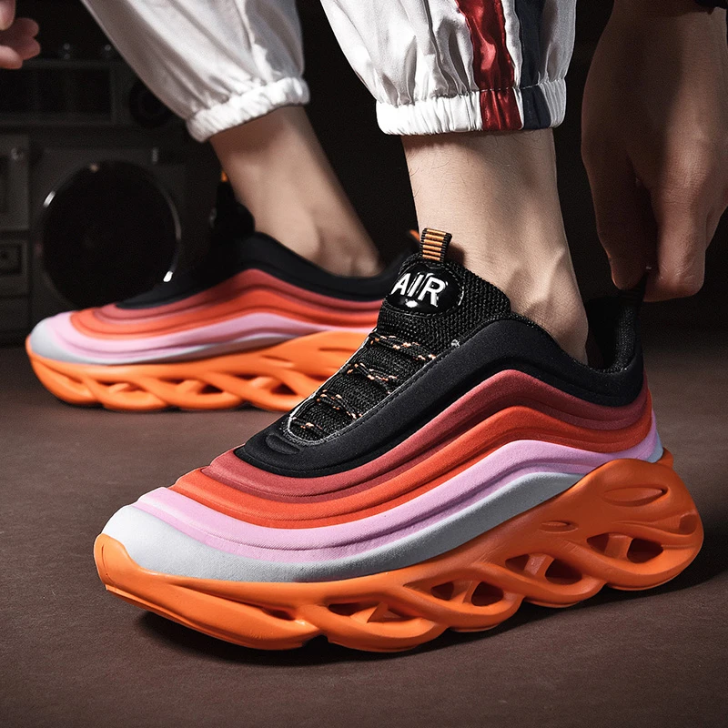 deportivas de suela plana para hombre, masculinos con textura única Zapatos de deporte, amortiguación ligera, para correr, Buty Meskie, 2020| | - AliExpress
