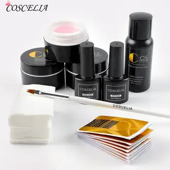 

COSCELIA Manicure Nail Art Prolong Forms Tips Quick Building Poly Gel for Nail Extension Acrylic White Clear UV Builder Gel