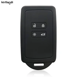Silicone Key Cover Holder for Renault Smart Key - Stylish Protection Accessory (Black)