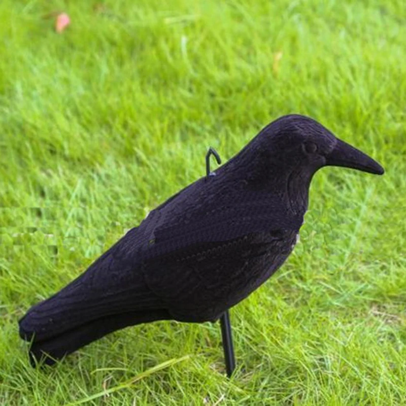 Hard Plastic Jet Black Crow Decoy Shooting Hunting Decoy Full Body High Quality Plastic Crow