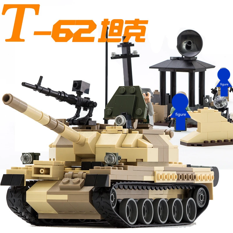 

GUDI 600019A Technic Military War Weapon Armed T-62 Tank Building Blocks Model kit Bricks Educational Toys For Children gift