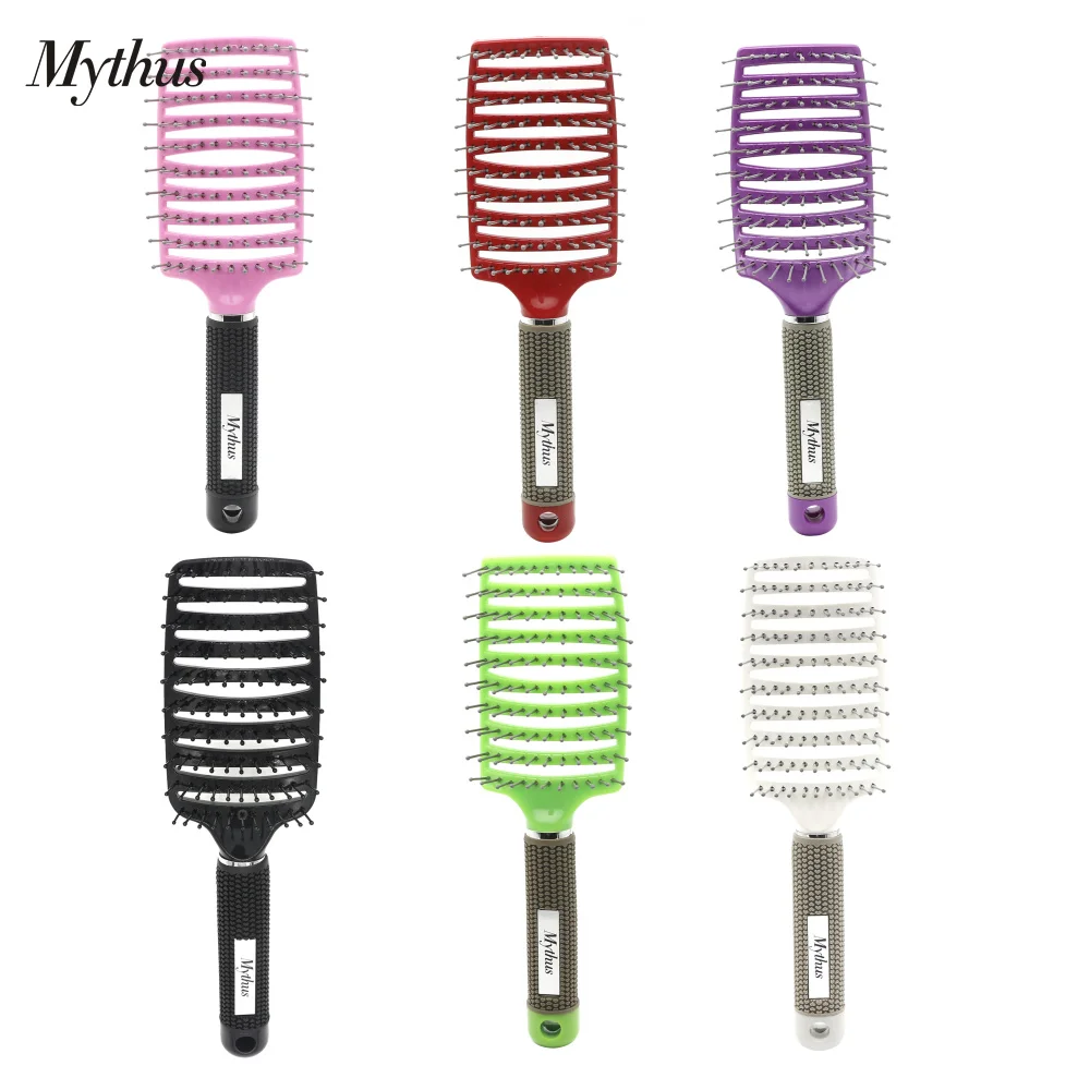 Горячая продажа Detangle щетка для волос влажный Curl Салон Щетка в 6 цветах парик