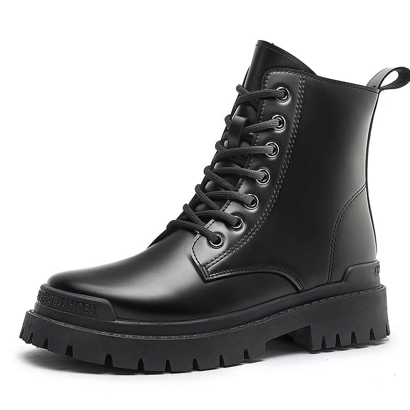 

Autumn And Winter High Top Shoes Tooling Boots Waterproof Platform Motorcycle Boots Street Trend Big Head Shoes