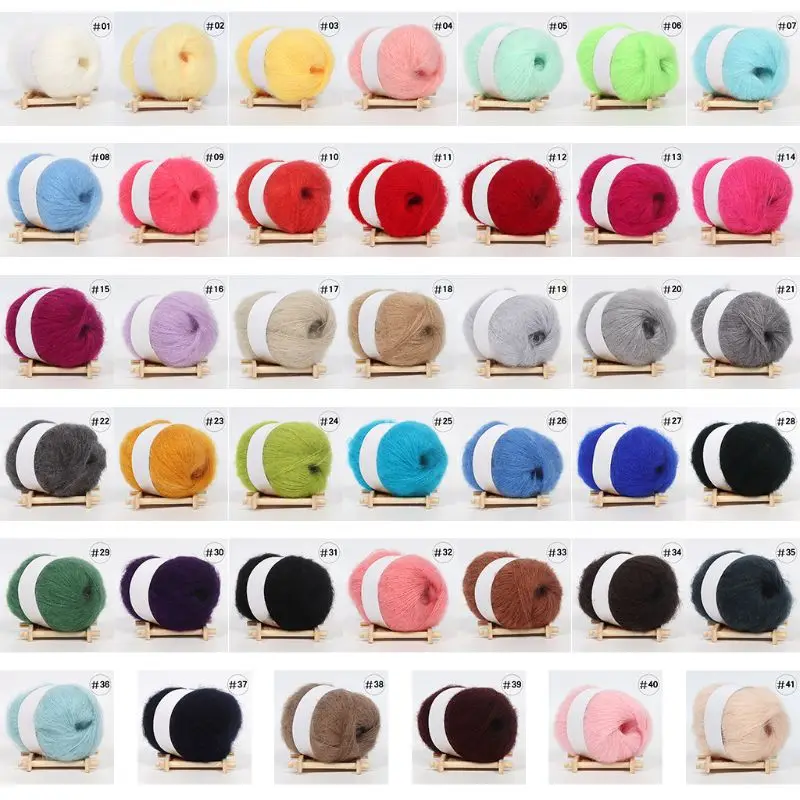 

25g Mohair Wool Yarn Thin Fine Wool Crochet Plush Angola Amorous Feelings Hand Knitting Supplies For Knitting/Crochet/Carpet/Hat
