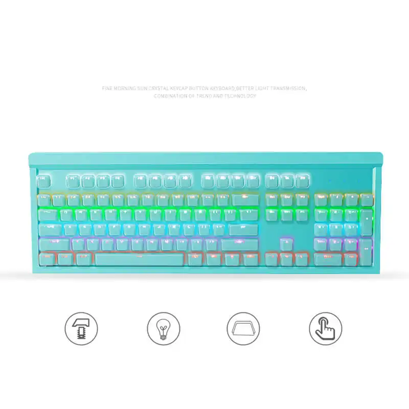 Sunrose T680 104 Keys English Wired Usb Colorful Backlit Mechanical Rgb Gaming Keyboards Waterproof