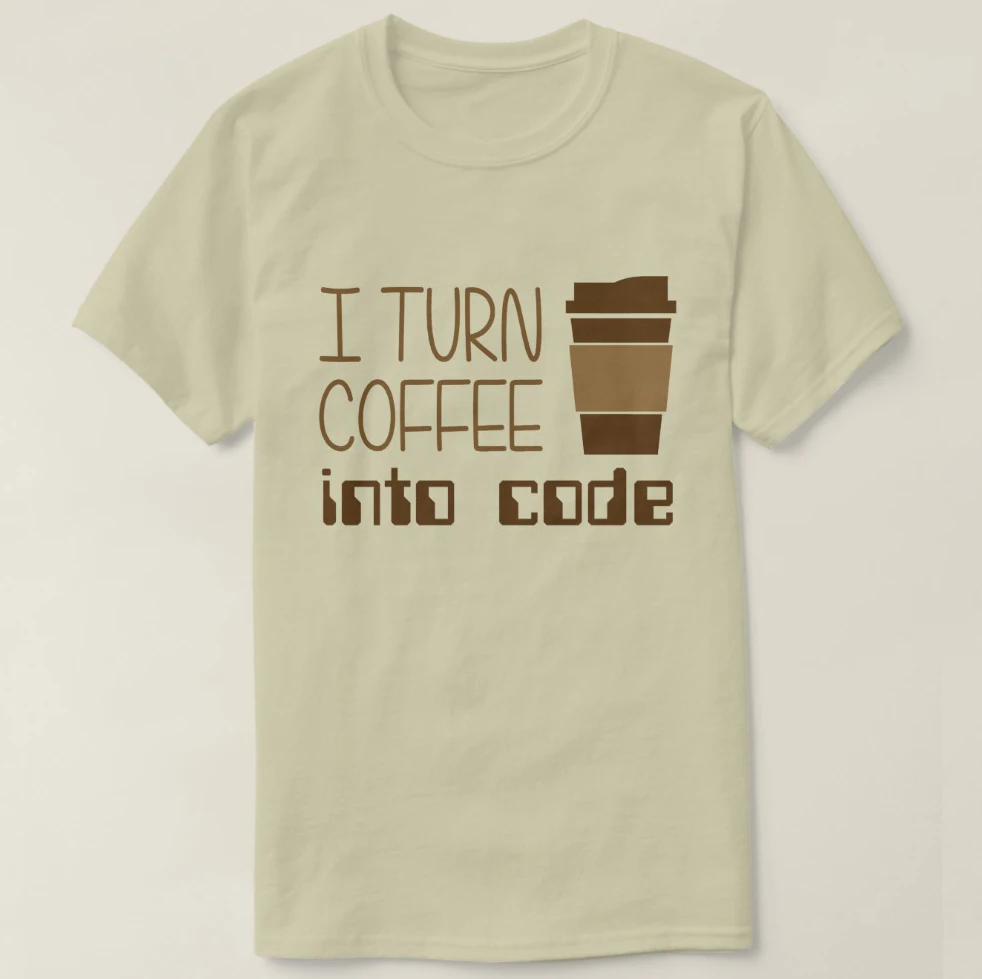 2019 Мужская футболка с принтом хлопковая коротким рукавом и надписью I Turn coffee in