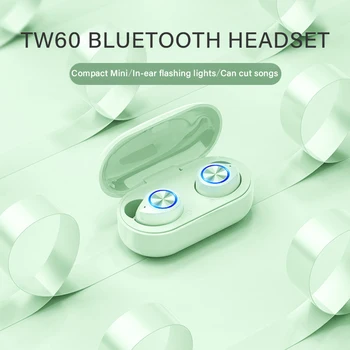 

Wireless Headset Bluetooth 5.0 Touch Control Headset HiFi Stereo Noise Cancelling Headset Headset with Microphone Charging Box