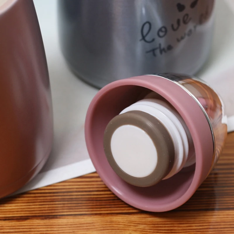 Brief Personality Vacuum Flask 304 Stainless Steel Thermo Mug Leak-Proof Students Portable Sports Leak-Proof Water Bottle