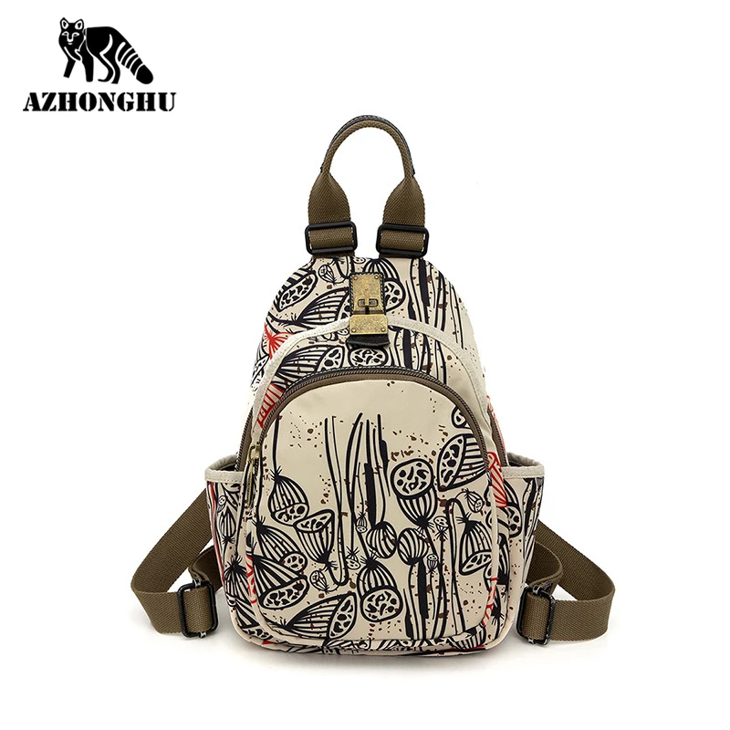 

New Ethnic Style Oxford Cloth Backpack Female Wild Leisure Large-Capacity Nylon Travel Bag Student Backpack Single Shoulder Mini