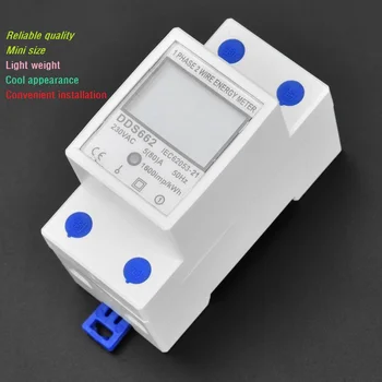 

5(80)A 230V DIN RAIL 50Hz Digital Energy Meter KWH DIN RAIL METER LCD Display DDS662 DIGITAL Single Phase kWh counter freeship