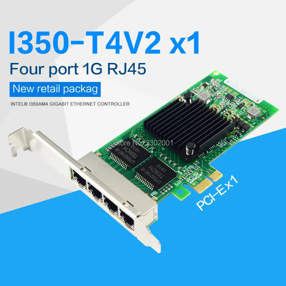 PCI-E X1 Quad Port 10//100//1000 Mbps Scheda di rete Gigabit Ethernet Server Adapter