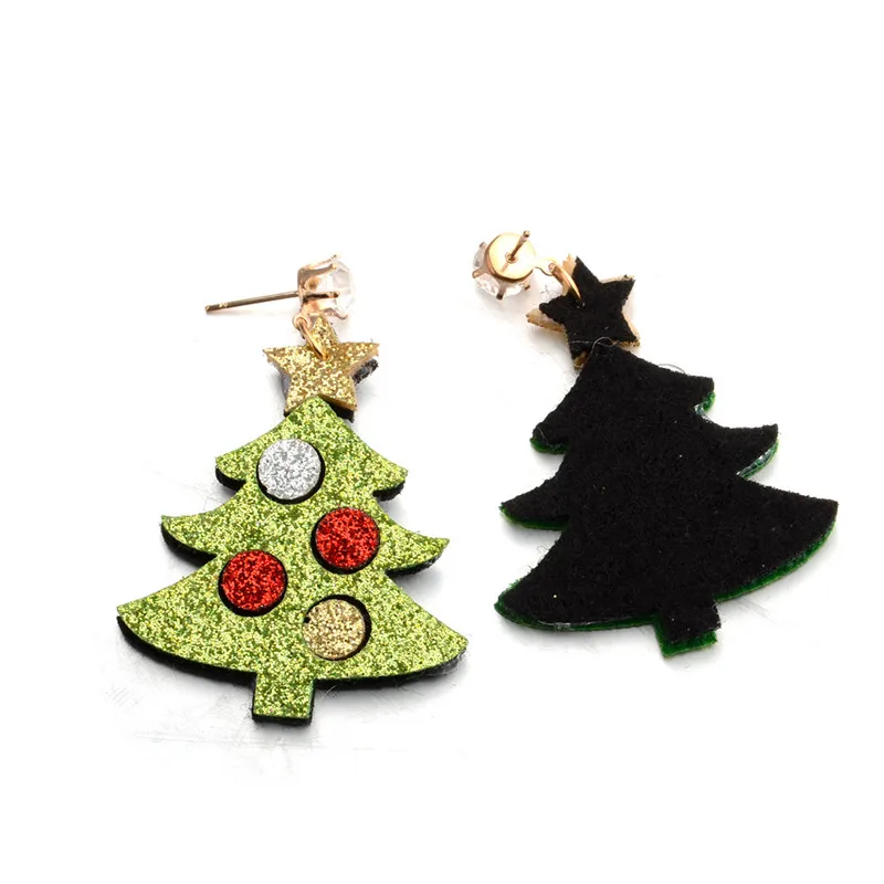 Новые рождественские серьги для женщин, олень, лось, Санта Клаус, Рождественская елка, снеговик, подарок, серьги, рождественские колокольчики, Подарочная коробка, ушной крючок