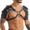Harness Mens Steampunk Gothic PU Leather Double Shoulder Armors Buckles Body Chest Harness Belt for Party Cosplay Halloween ► Photo 3/6