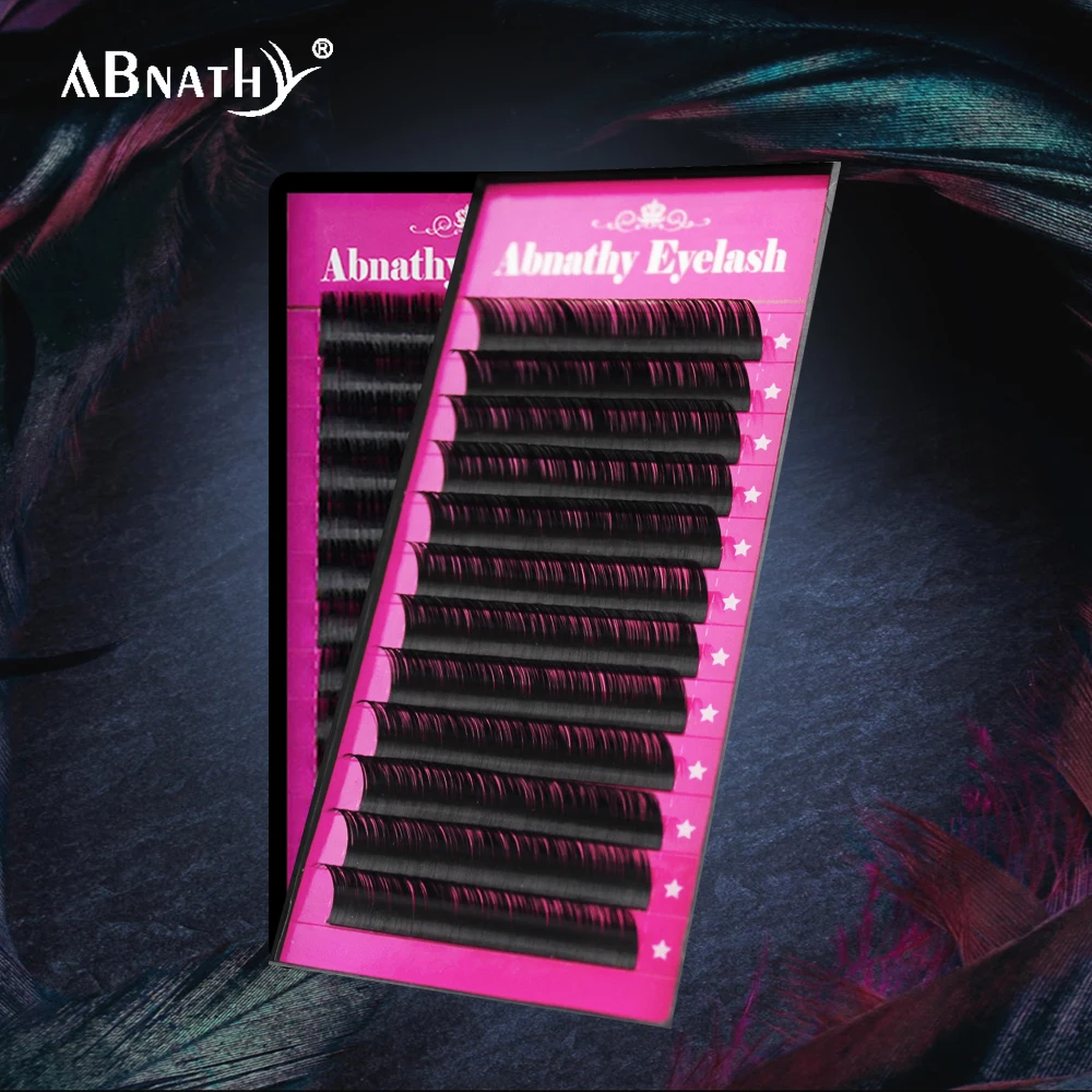 

Abnathy 100% Handmade Russian Volume Eyelashes Extensions Natural Korea Silk Mink Individual Eye Lash Soft Eyelash 12Line/Tray
