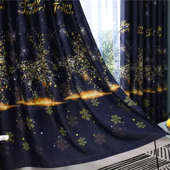 

Fawn window flower Curtain Modern Pastoral Printing Shade Curtain Fabric American Curtains for Bedroom Living Dining Room