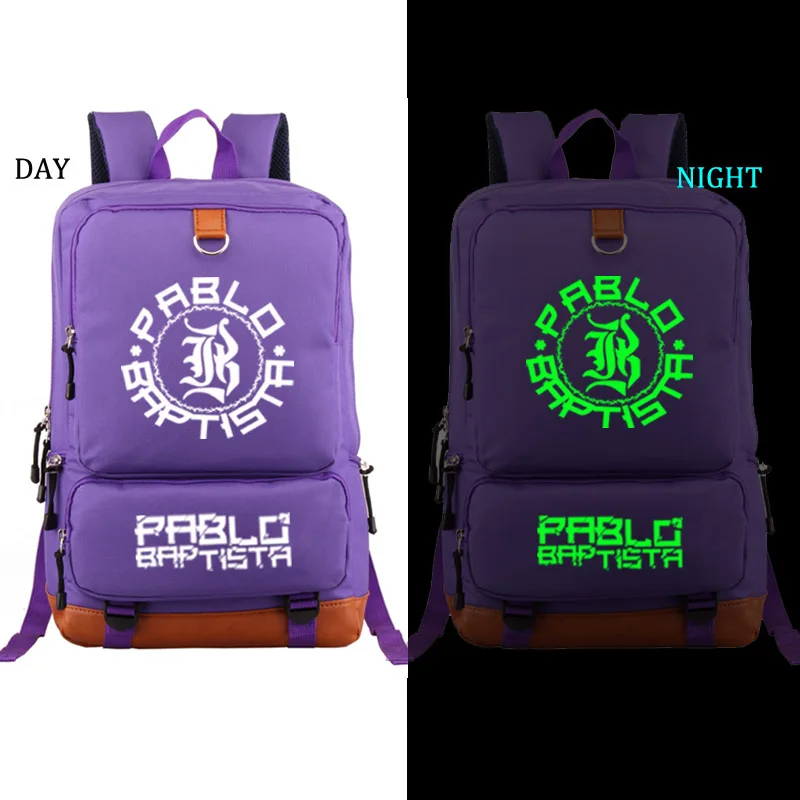 style2 purple Пабло Баптиста noctilucous школьная сумка игровой Рюкзак Студенческая Школьная Сумка Повседневный рюкзак для мужчин и женщин рюкзак для ноутбука рюкзак - Цвет: style2 purple