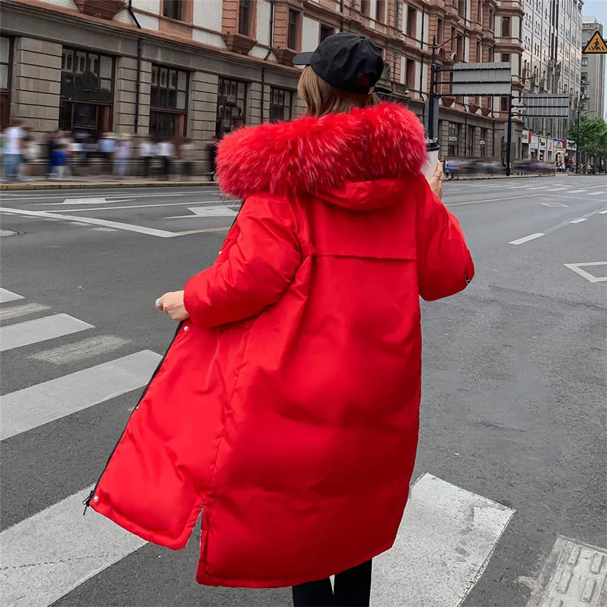 Зимняя куртка с двумя сторонами, новинка, Зимняя женская куртка с капюшоном, утолщенная меховая женская длинная теплая парка, верхняя одежда, пальто большого размера