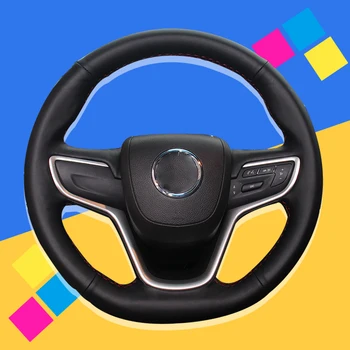 

Auto Braid On The Steering Wheel Cover for Buick Excelle 2015-2017 Interior Hand Stitched Car Braiding Wheel Covers Car-styling