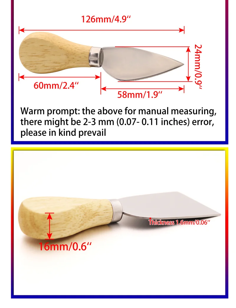 Jaswehome 4 шт. Набор ножей для сыра с деревянной ручкой нож для резки сыра нож для приготовления пищи инструменты
