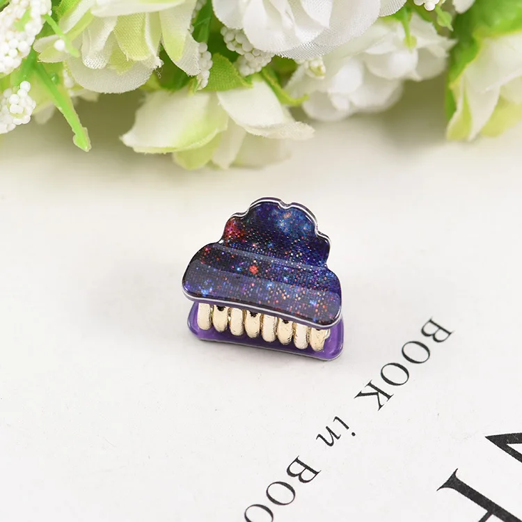 TS5-purple 2CM Модные большие акриловые зажимы для волос, простые блестящие шпильки в виде звезд, заколки для волос, заколки для волос, аксессуары для волос - Цвет: TS5-purple 2CM