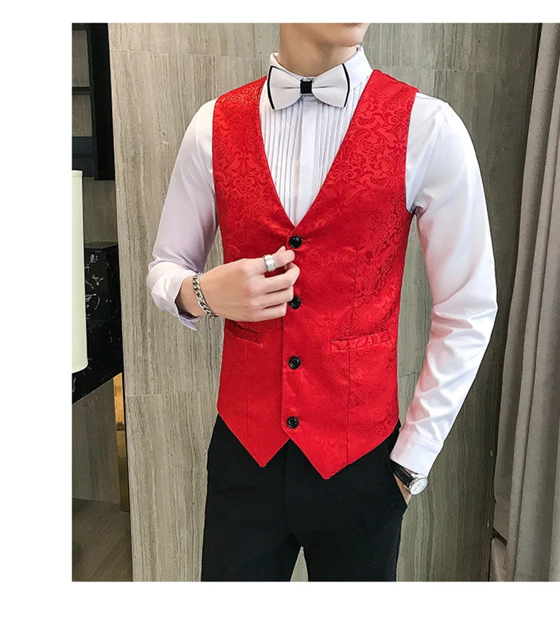 Классический мужской жилет Азиатский Размер s m l xl 4XL 5XL тонкий дизайн бизнес Банкетный мужские жилетки высокого качества Повседневный жилет