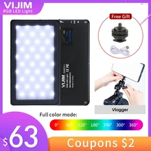 VIJIM VL 2 RGB מלא צבע מיני LED וידאו אור 2500 8500K ניתן לעמעום מנורה על מצלמה צילום תאורה עבור vlog DSLR Canon ניקון