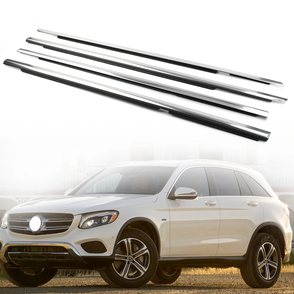 Best Offers Voor Mercedes Benz Glc X253 Auto Tochtstrip Venster Moulding Trim Deur Afdichting Riem Molding 2015 2016 2017 2018 2019 4 stuks Chrome