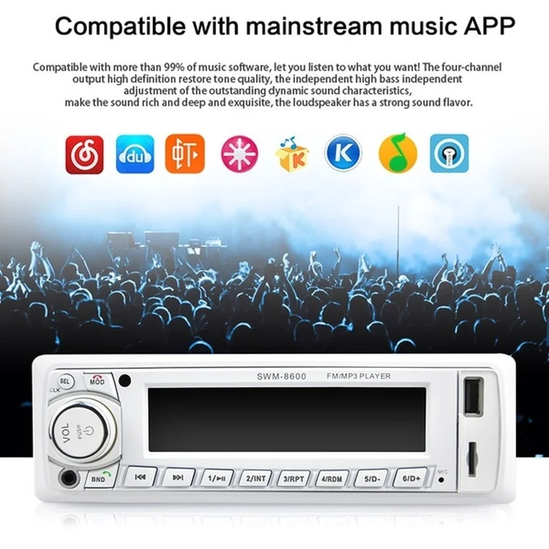 SWM 8600 ЖК экран Автомобильный MP3 плеер Стерео аудио Bluetooth Вызов Подключаемая карта