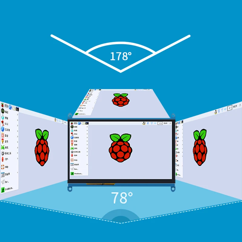 

7 Inch for Raspberry Pi 3 Model B+ LCD Display Press Screen LCD 1024x600 HDMI TFT Monitor + Holder Case for Raspberry Pi 3