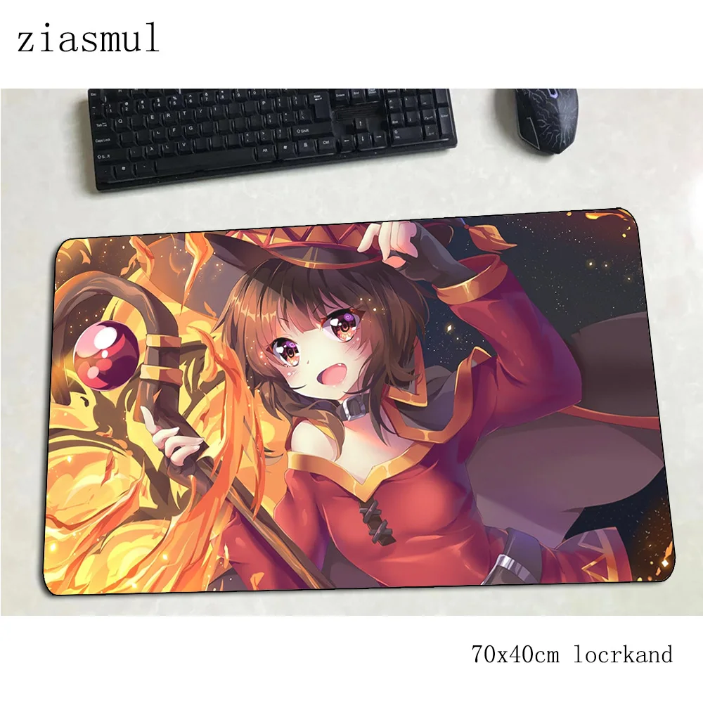 Megumin коврик для мыши с подушечкой для запястья отдых компьютерный коврик 70x40 см игровой коврик большой милый клавиатура со встроенной мышью игры ПК геймер стол