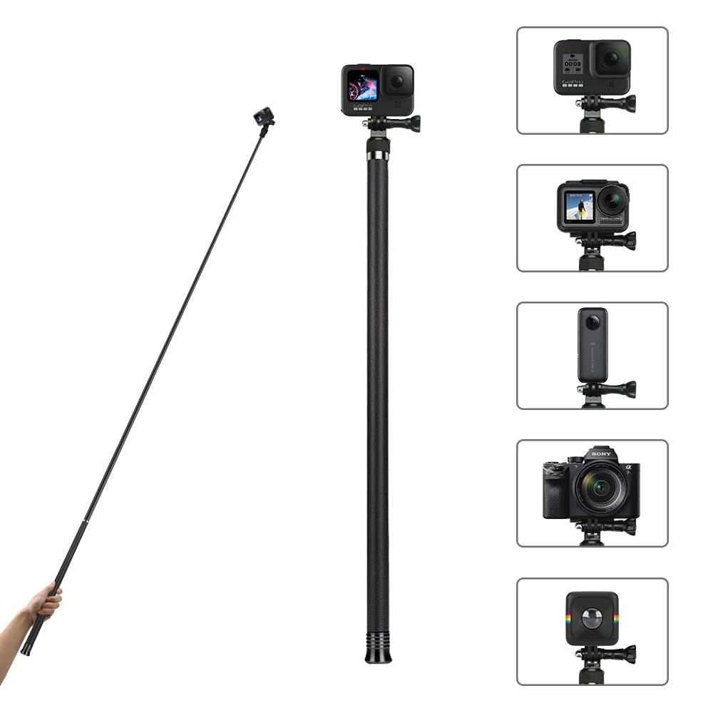Telesin 2.7m Carbon Fiber Ultra Long Selfie Stick For Gopro Hero 10 9 8